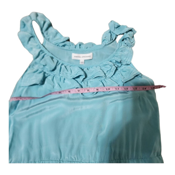 Amanda Uprichard Silk Soft Blue Pinktuck Ruffle Dress size small - Picture 6 of 7